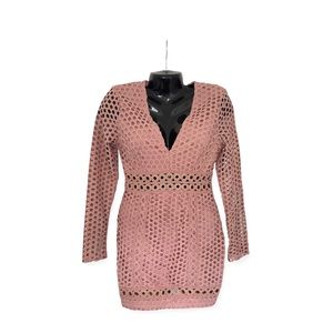 MISSGUIDED Mauve Crochet Detail Mini Dress Women’s size 6